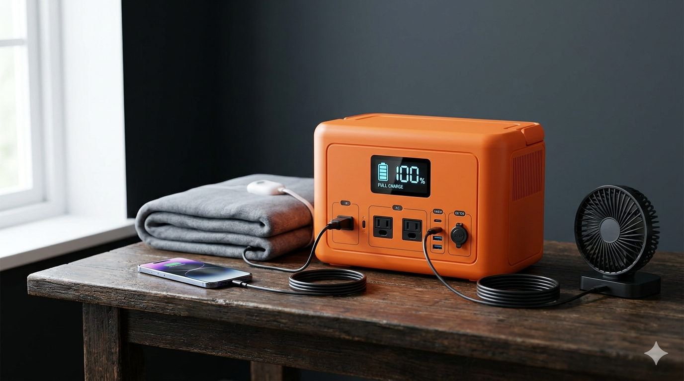 Jackery 1000 Newのフロントパネル。AC・USB-C・USB-A・DCポートと充電残量ディスプレイが確認できる